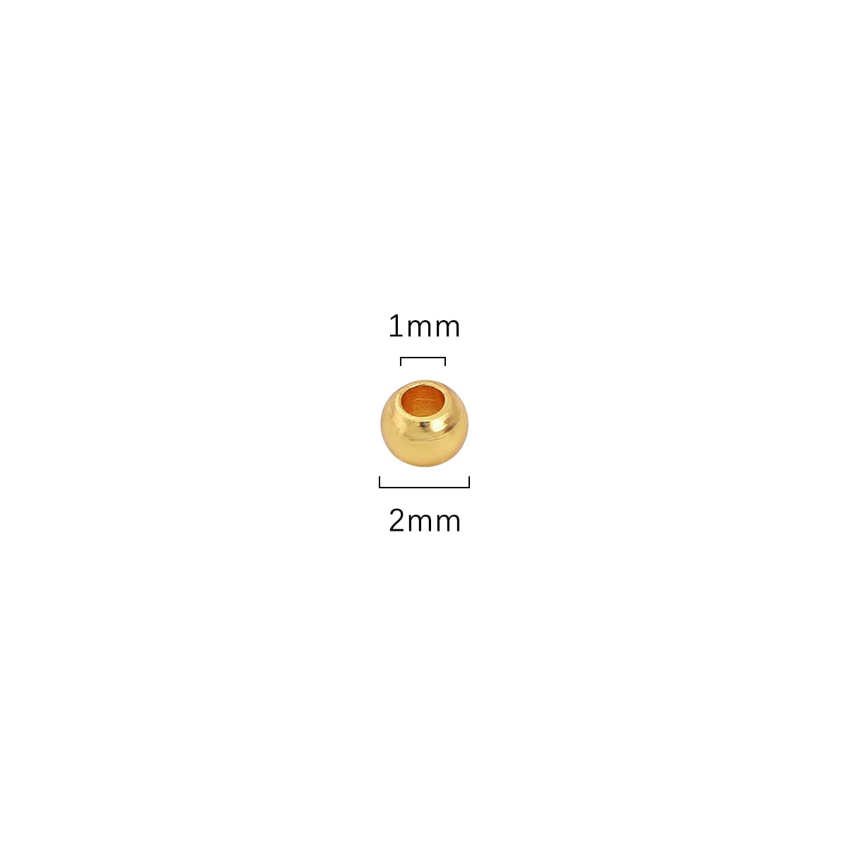 BEADIA 14K Gold Plated Round Spacer Beads 2mm 600pcs for Jewelry Making Findings Non Tarnish