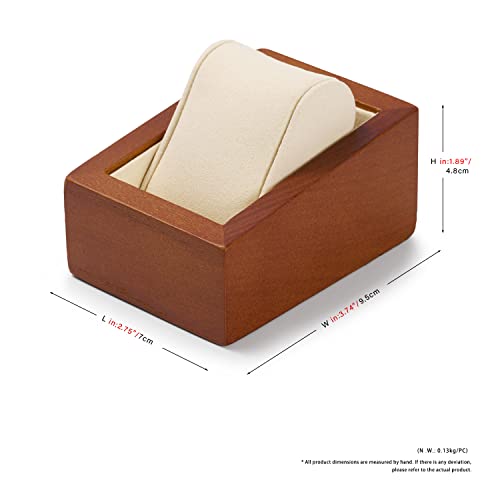 Oirlv Solid Wood Double Watch Display Stand Showcase Jewelry Stand Watch Holder with Pillow(Square Double, Creamy-white) - color: Creamy-white, size: Square Double