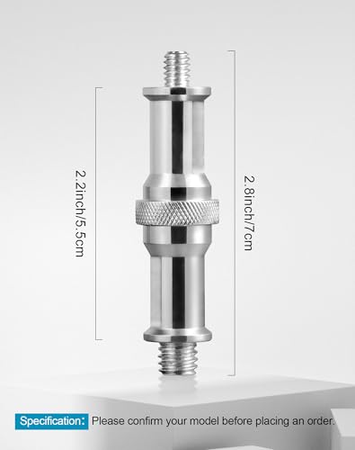 Selens 2Pcs Standard 1/4 '' to 3/8 '' Metal Male Convertor Threaded Screw Adapter Spigot Stud for Studio Light Stand,Hotshoe/Coldshoe Adapter,Super Clamp and Flash Holder - size: 2Pc