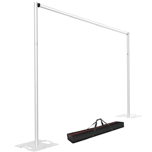 EMART 8.5 * 10ft Pipe and Drape Backdrop Stand KIt, Adjustable Heavy Duty Photo Background Stand Back Drop for Birthday Party Wedding Christmas Decorations