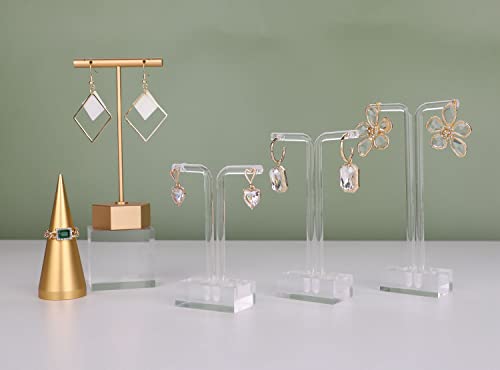 3pcs acrylic T bar earring display stand for show, retail hanging earring holder for online business, transparent jewelry Photography Props【Acrylic Earring T Stand-3pcs 】 - style: T bar