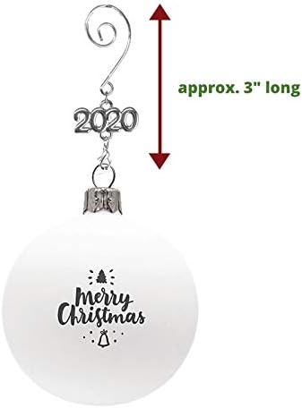 Christmas Ornament Hangers Dated 2020 - Set of 12 Shiny Silver Hooks with Lobster Claw Attachment - DIY Personalized Ornament Accessory Class of 2020 Decorations Parties Weddings First Christmas