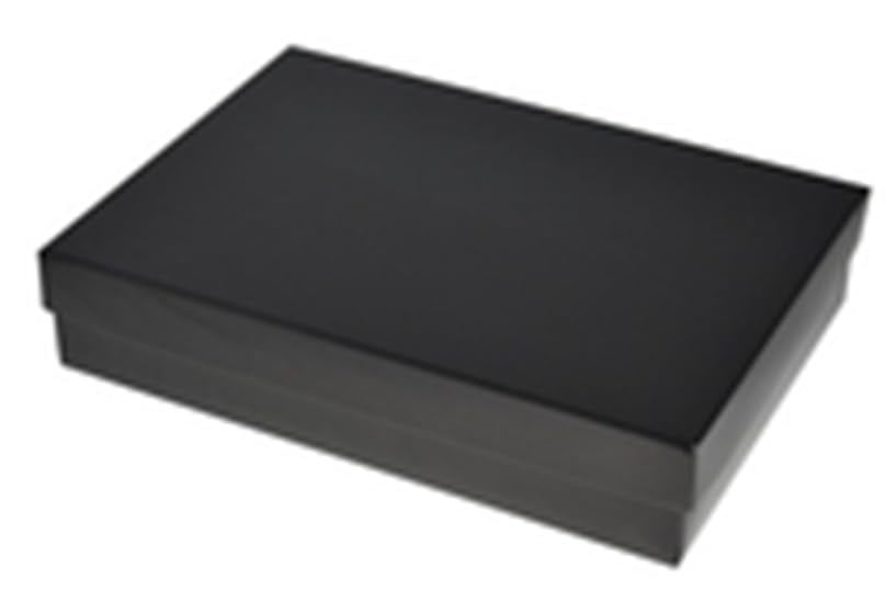 RJ Displays 6 Pack Cotton Filled Matte Black Color Paper Cardboard Large Jewelry Set, Bracelets, Watches, Crystals Gift Packaging Boxes and Retail Display Size 8 1/8" x 5 5/8" x 1 3/8" Inch (Matte Black)