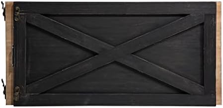Glitzhome Christmas Tree Collar, 22" L Farmhouse Wooden Black Tree Collar Tree Base Cover, Decorative Christmas Tree Collar for 7.5ft Tree