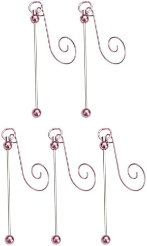 5 Pieces Colorful Metal Hanging Hooks for Christmas Ornament and Craft Projects Beadable Hangers Jewelry Accessories Metal Ornament Hanger