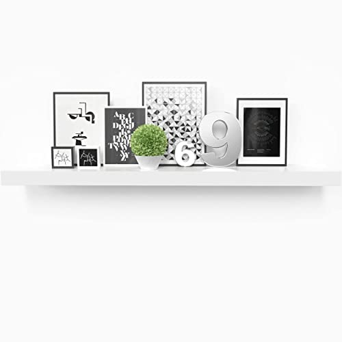 Ballucci Floating Shelf, 36" Wood Wall Shelf with Invisible Brackets for Bathroom, Living Room, Bedroom, Kitchen, Nursery, 6" Deep, White - color: White, size: 36" - 1 Piece