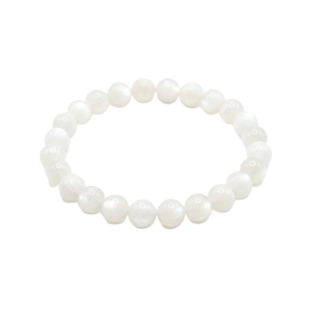 The Vida Handmade AAA+ Quality Crystal Stretch Elastic Bracelet - Nature Gemstone - Jewelry Gift - Holiday Gift - For Women & Men (Moonstone)