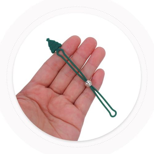 Garneck 8pcs Adjustable Non-Slip Silicone Christmas Ornament Hooks Reusable Bauble Hangers with Cable Ties Strap for Indoor and Outdoor Tree Decorations