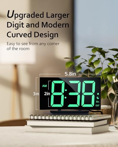 GOLOZA Digital Alarm Clock for Bedrooms, Digital Clock for Kids