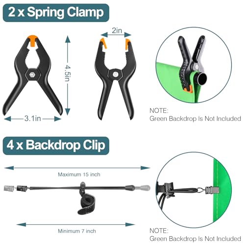 FUDESY Photo Video Studio 10 x 10Ft Heavy Duty Adjustable Backdrop Stand,Background Support System for Photography with Carry Bag, 6 Pcs Clip Clamps