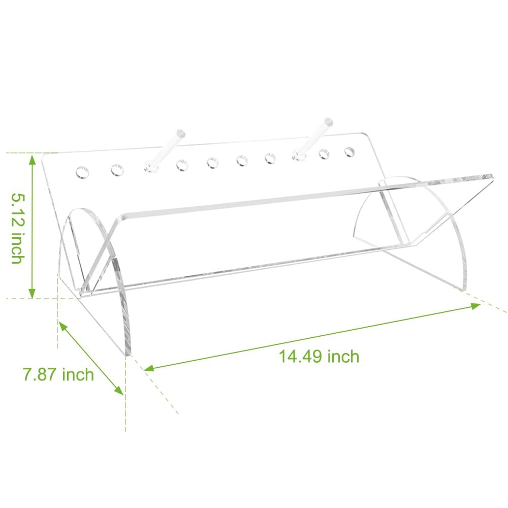Picowe Acrylic Desktop Bookshelf, Transparent Tabletop Book Stand Organizer with Semi-Circular Base, Book Holder Display Rack for Books, CDs, Magazines