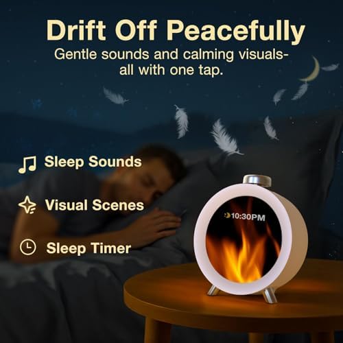Dekala ChronoSense Smart Alarm Clock for Bedroom Temperature Humidity, 7-Day Programmable 4 Alarms, 100dB Loud Gradual Alarm for Heavy Sleeper, Hourly Chime, White Noise Sound Machine, App Control