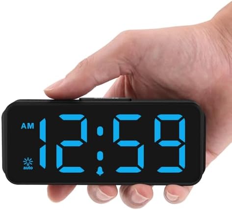Peakeep Small Digital Alarm Clock Battery Operated for Bedrooms Travel
