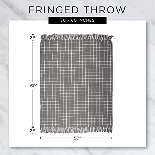 DII Rustic Farmhouse Double Diamond Woven Throw, 50x60, Pumpkin Spice - color: Pumpkin Spice