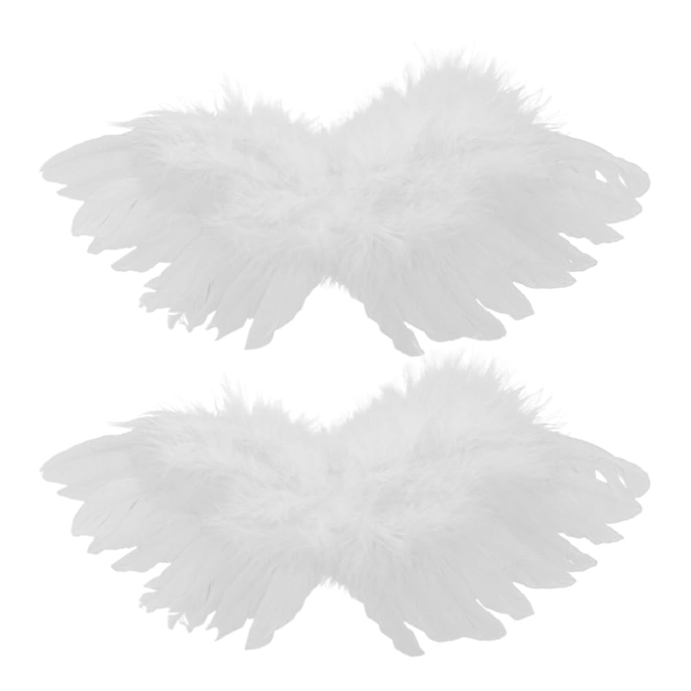 TOYANDONA 2pcs Small Angel Wings Feathers Costume Mini Wings Doll Decor for DIY Crafts Halloween Christmas Tree Ornaments Dollhouse Decor
