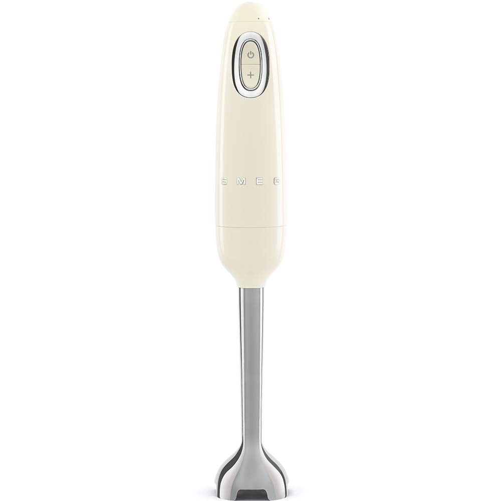 SMEG Handheld Immersion Blender 5 Speeds with Turbo Boost Stainless Steel Blades Nonslip Ergonomic Handle HBF11CRUS Cream