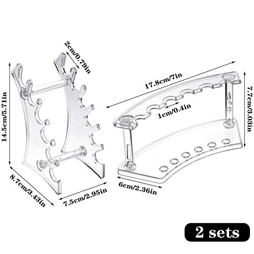 Teling 4 Pieces Pen Display Stand Acrylic pen Holder Clear Pen Stand Rack Organizer Nail Brush Holder Stand for Make Up Brush