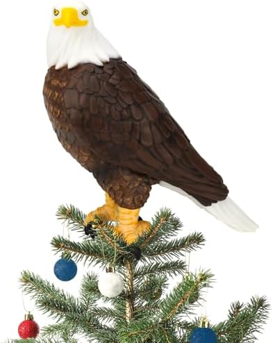 Tree Buddees Bald Eagle Christmas Tree Topper - Large 10" Patriotic USA 250 Holiday Decoration Christmas in July