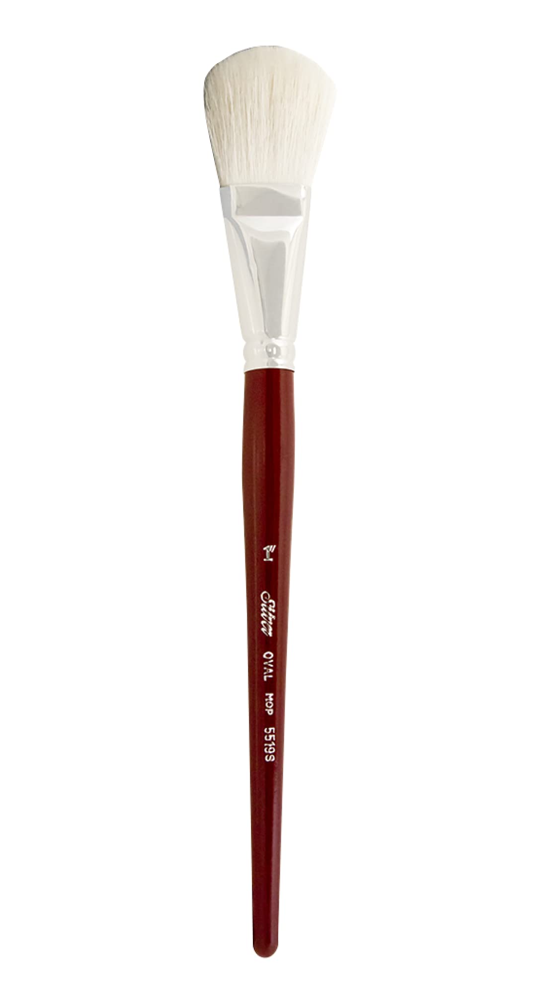 Silver Brush 5519S-1 Silver Mop Short Handle Blender Brush, White, Oval, 1-Inch