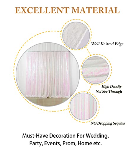 ShinyBeauty Sequin Backdrop 5FTx7FT Iridescent White - Photo Booth, Wedding, Baby Shower, Grad Party, Birthday - color: Iridescent, size: 5FTx7FT