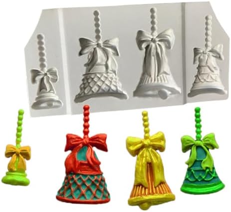 Christmas Silicone Baking DIY Multiple Deco Cake Fond Chocolate Selected Wood These Pend Are Designed for Durability Ensu That They Can Baking Silicone (Gray Christmas bells)