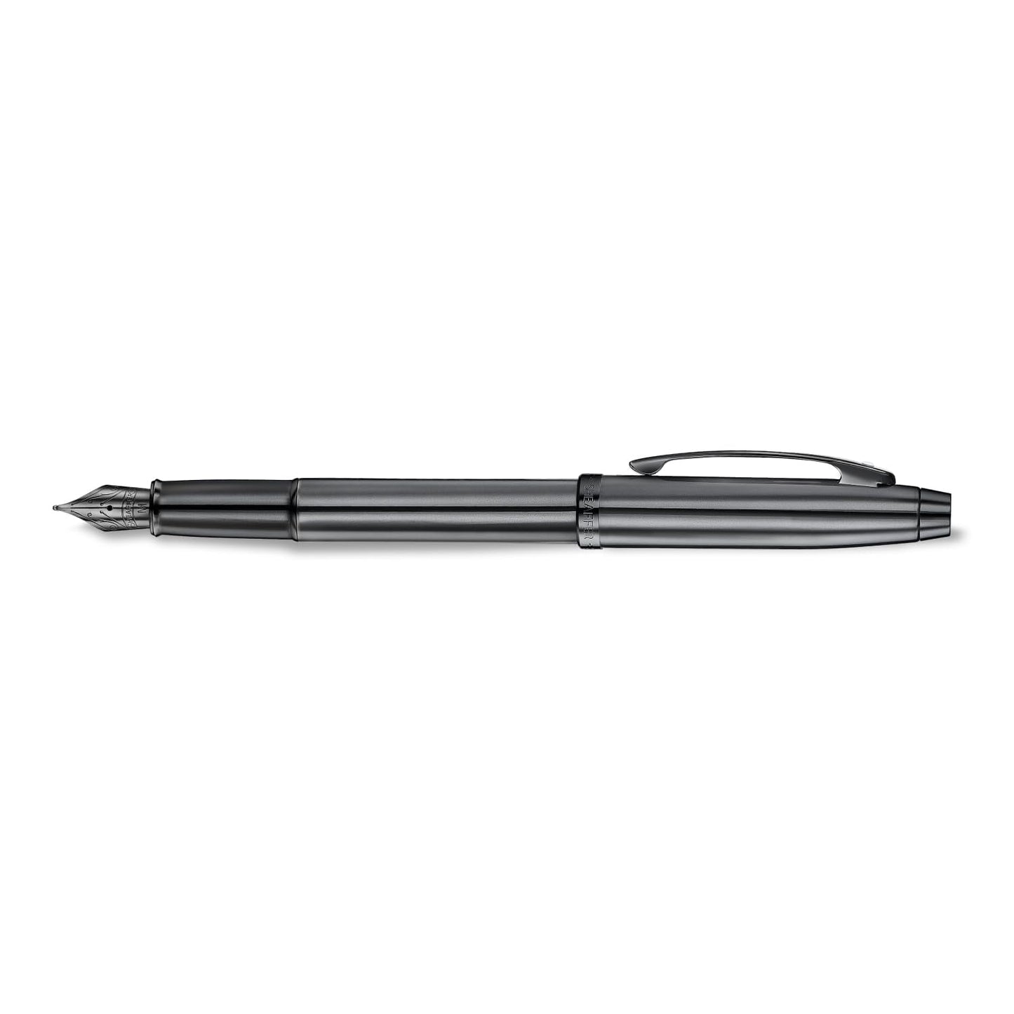 Sheaffer 100 E9375 Pearlescent Dark Gray Gunmetal with PVD Appointments Pen | Premium Gray Pen | Premium Pen Gift box (Fountain (Medium))