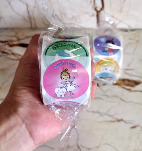 Airgoesin 1000pcs 1.5 inch Tooth Stickers Reward Cute Stickers Dental Reward Gift, Prizes and Giveaways for Teacher Reward School Supplies Incentives Cartoon Party Favor Sticker (16 Styles)