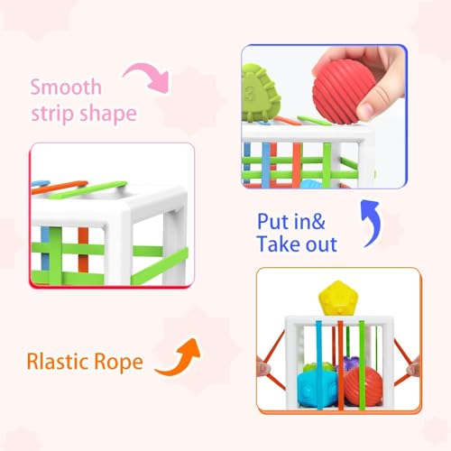 EasierLTtoys Suitable for 1-Year-Old Babies, 6-piece Multi-Sensory Shape Toys, Early Childhood Development Learning Birthday Gift, 12-Month Baby Toys