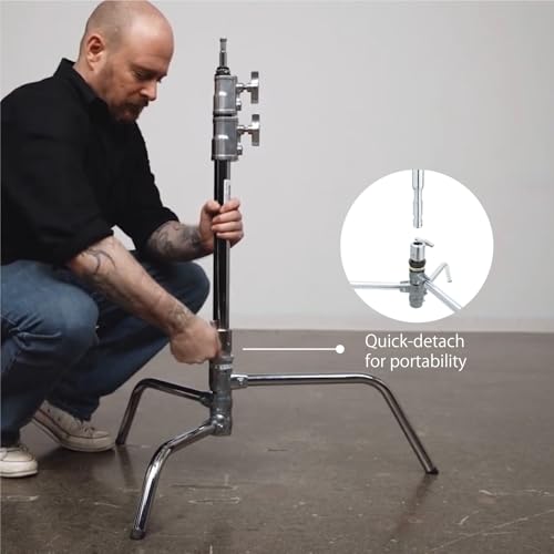 Kupo 40" C-Stand Overhead Shooting Kit 2, Professional Overhead Rig with Turtle Base for Photography and Video Flat Lay Food and Product Shooting with Heavy-Duty Studio Grip Components (KS744212) - color: Silver, size: Overhead Shooting Kit 3