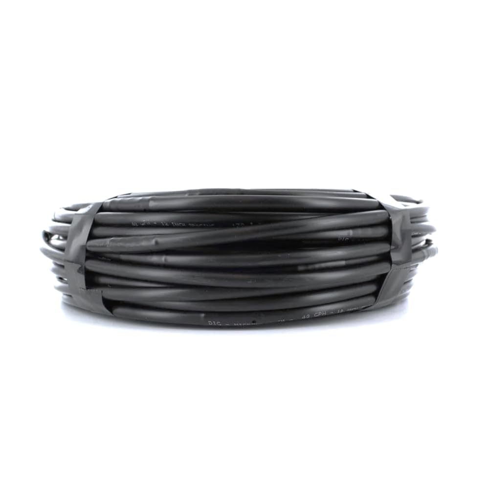 DIG ML-056, 50’, ¼” Microline™ Dripline - Enhanced 6” Emitter Spacing, UV-Resistant, Perfect for Diverse Garden Layouts (Black)