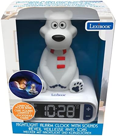 LEXiBOOK, Polar Bear Nightlight Alarm Clock, RL800PB
