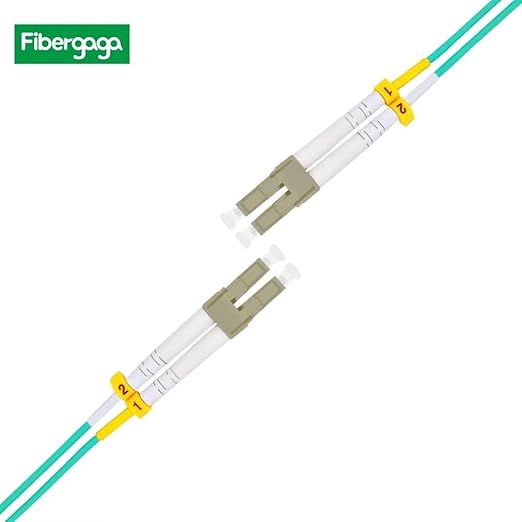 Fibergaga 2m(6ft) OM3 LC to LC Fiber Patch Cable,10GB/40GB Multimode Duplex 50/125µm 2.0mm Fiber Optic Cable Length Option: 0.5M(1.6ft)-100M(328ft)