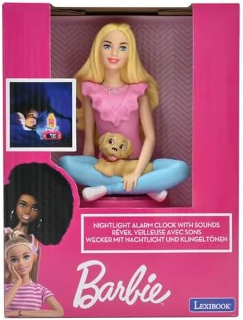 LEXiBOOK, Barbie Nightlight Alarm Clock, RL800BB