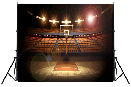 Basketball Backdrop Basketball Arena Photography Background Sports Theme Party Decoration Photoshoot Kids Boys Photo Booth Props 5x3ft - size: 5X3FT