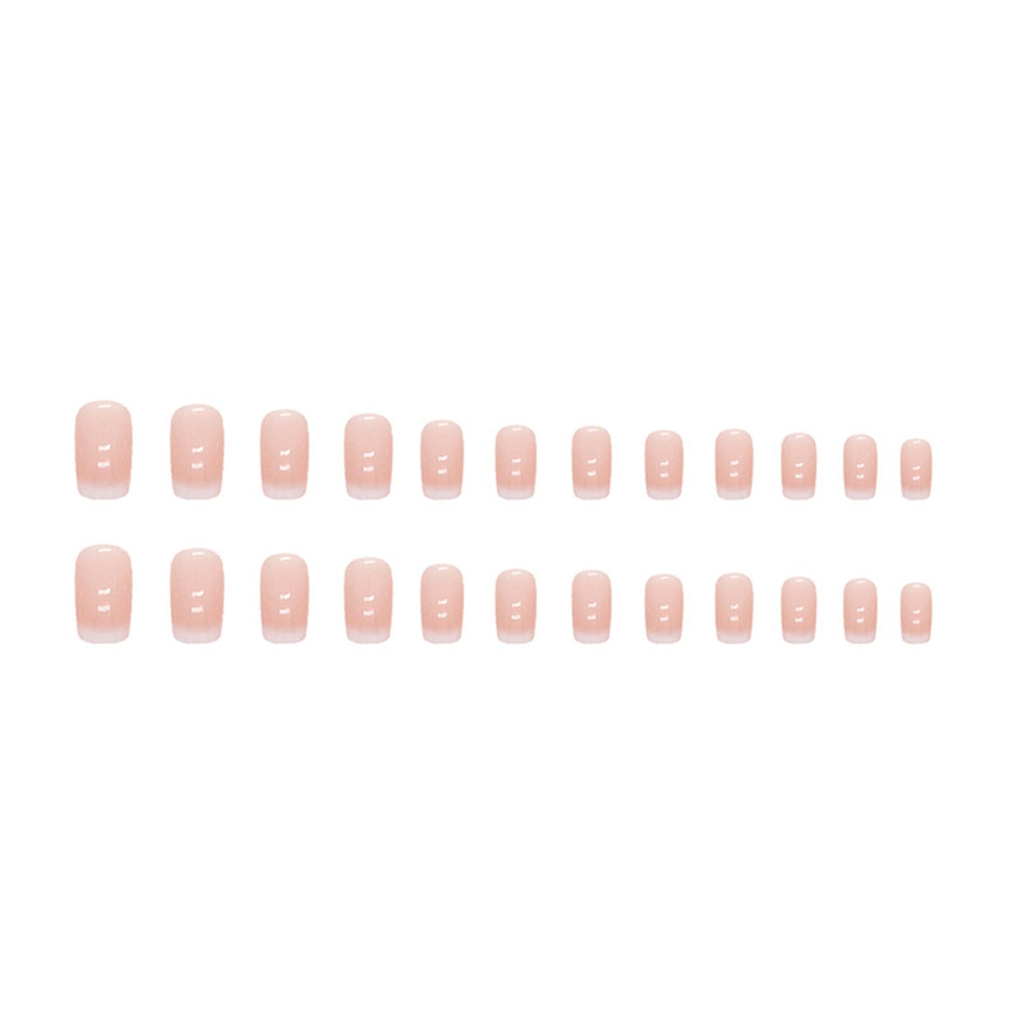 Puyokinm Square Press on Nails Medium Fake Nails Gradient Pink False Nails Full Cover Acrylic Glossy Glue on Nails Nude Artificial Nails Stick on Nails for Women 24Pcs