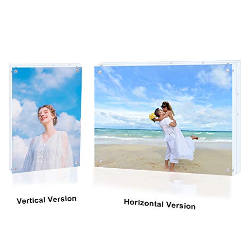3 Pack 8x10 Acrylic Photo Frame, Clear Double Sided Magnetic Picture Frame 10mm Desktop Display with Stand- Free Soft Microfiber - size: 8x10"-3