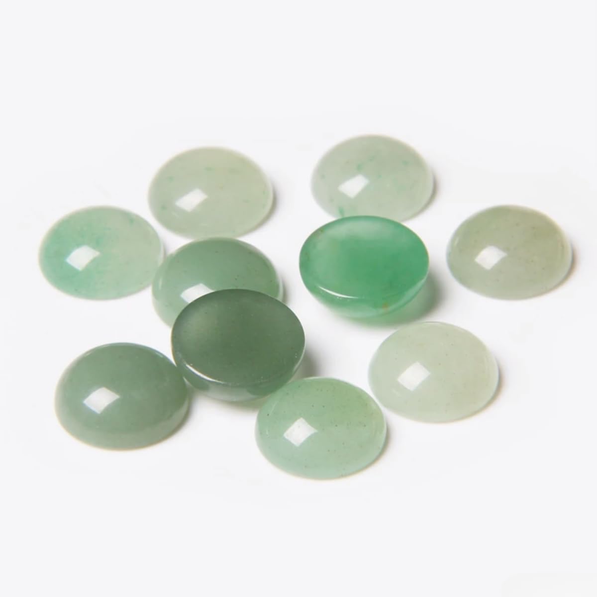 20pcs 16mm Natural Stone No Hole Green Aventurine Semicircle Smooth Cabochons Beads Healing Chakra Crystal Stone Bead for Jewelry Making Rings Earrings Necklace Bracelet DIY Crafts