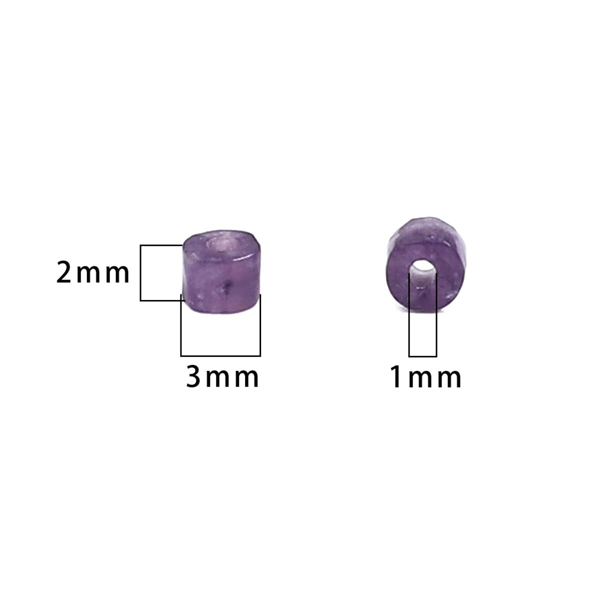 BEADIA Natural Amethyst Spacer Beads Caps Flat Round Loose Beads for Beading Jewelry Making 3mmx2mm 38cm