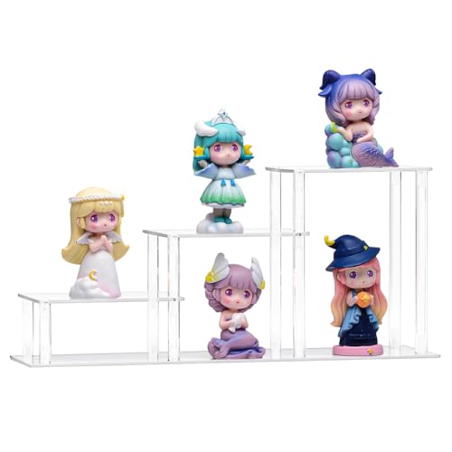 3 Tier Clear Acrylic Display Risers Stand Shelf, Acrylic Stands Display for Collectibles Pop Figure Models Perfumes Jewel,Action Figures Stand Organizer - color: 3 Tier/Model 3