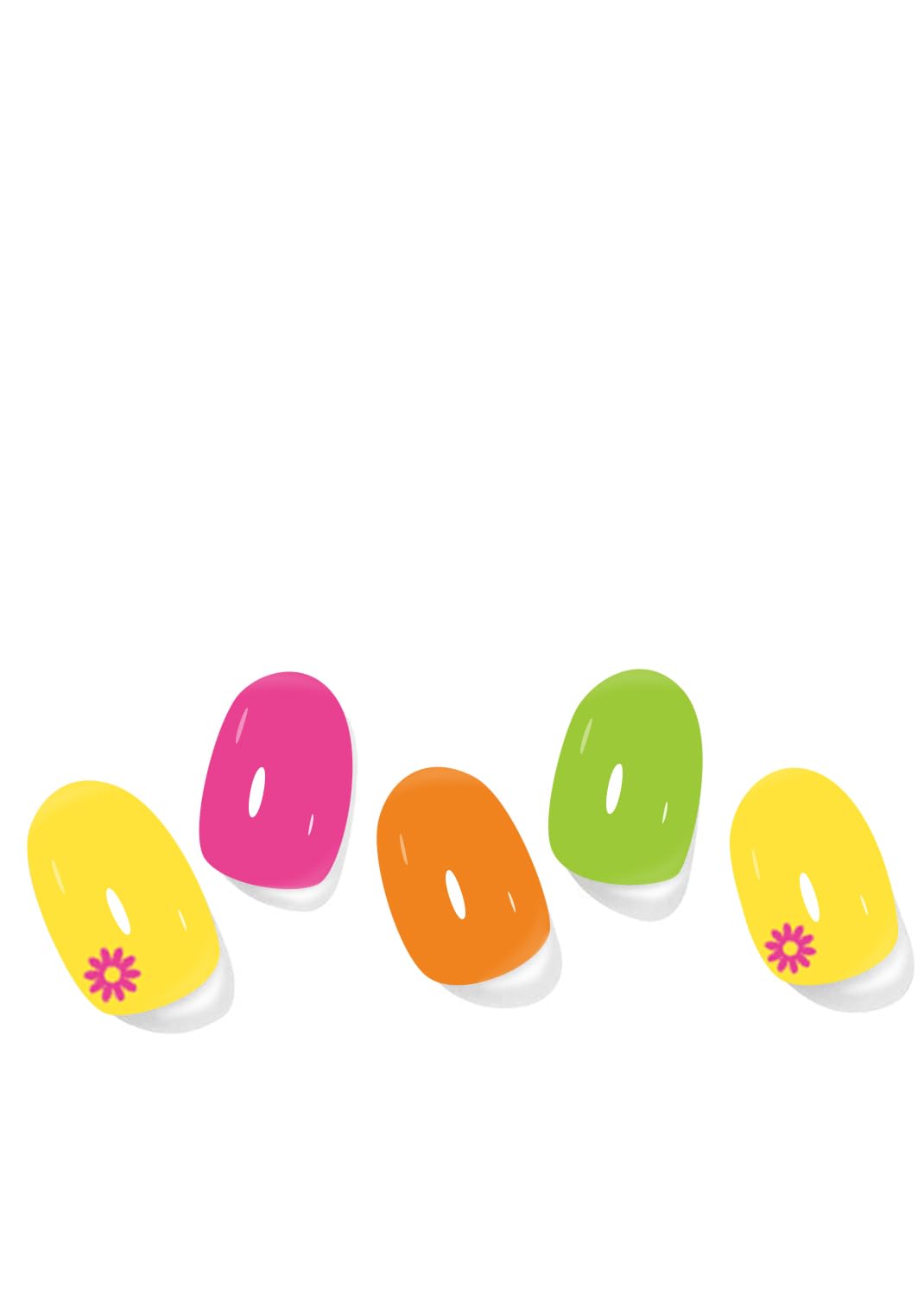 Semi Cured Gel Nail Strips, Neon Colos 20pcs Adhesive UV Sticker, Wraps for Home Manicure DIY