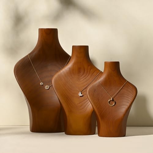 Solid Wood Jewelry Bust Necklace Display Showcase Jewelry Necklace Stand Display Holder(H9.76) - color: H2
