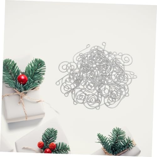 Zerodeko 50pcs Miniature Christmas Ball Hooks Stainless Steel Ornament Hangers Decorative Tree Hangers Heavy Duty Non-Slip Spiral