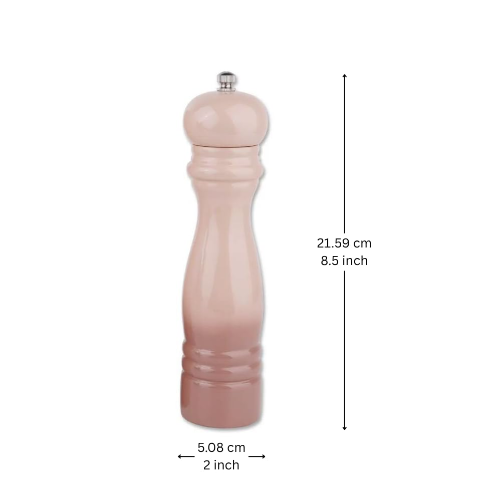 Salt and Pepper Grinder Set, 8.5 Inch, Pink/Grey Gradient Classical Design, 2-Piece (Pink)