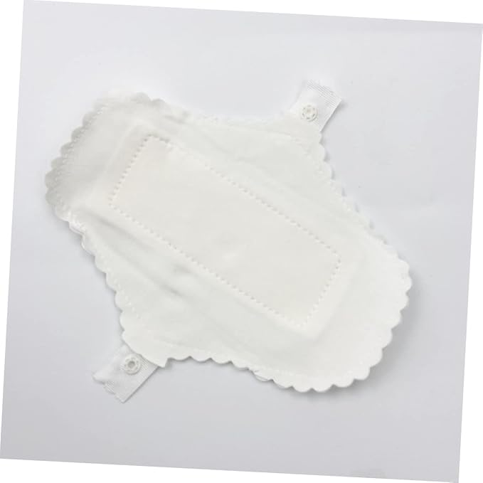 6Pcs Washable Reusable Sanitary Pads Menstrual Cloth Liners for Women White Period Pads for Everyday Use
