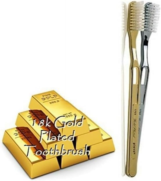 55Dental Gold Toothbrush | Tynex Bristle | Medium Soft | 18K Gold Plated Toothbrush