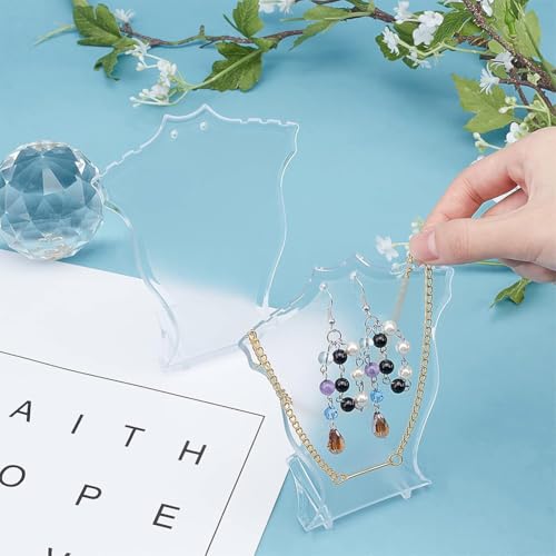 arricraft 4 Pcs Jewelry Necklace Displays, Clear Bust Display Stand Plastic Jewelry Display Holder for Jewelry Display (Hight 4.72")
