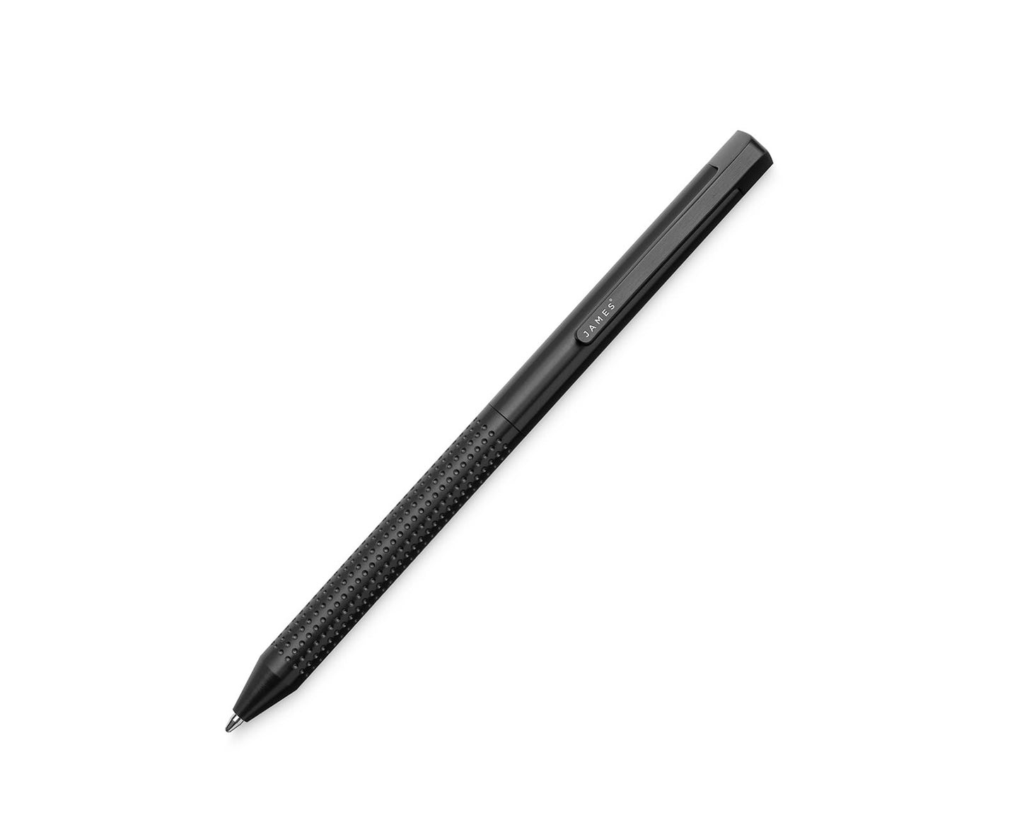JAMES° Bolen EDC Twist-Retractable Pen, Slim Machined Stainless Steel Barrel Designed for Daily Carry, Black