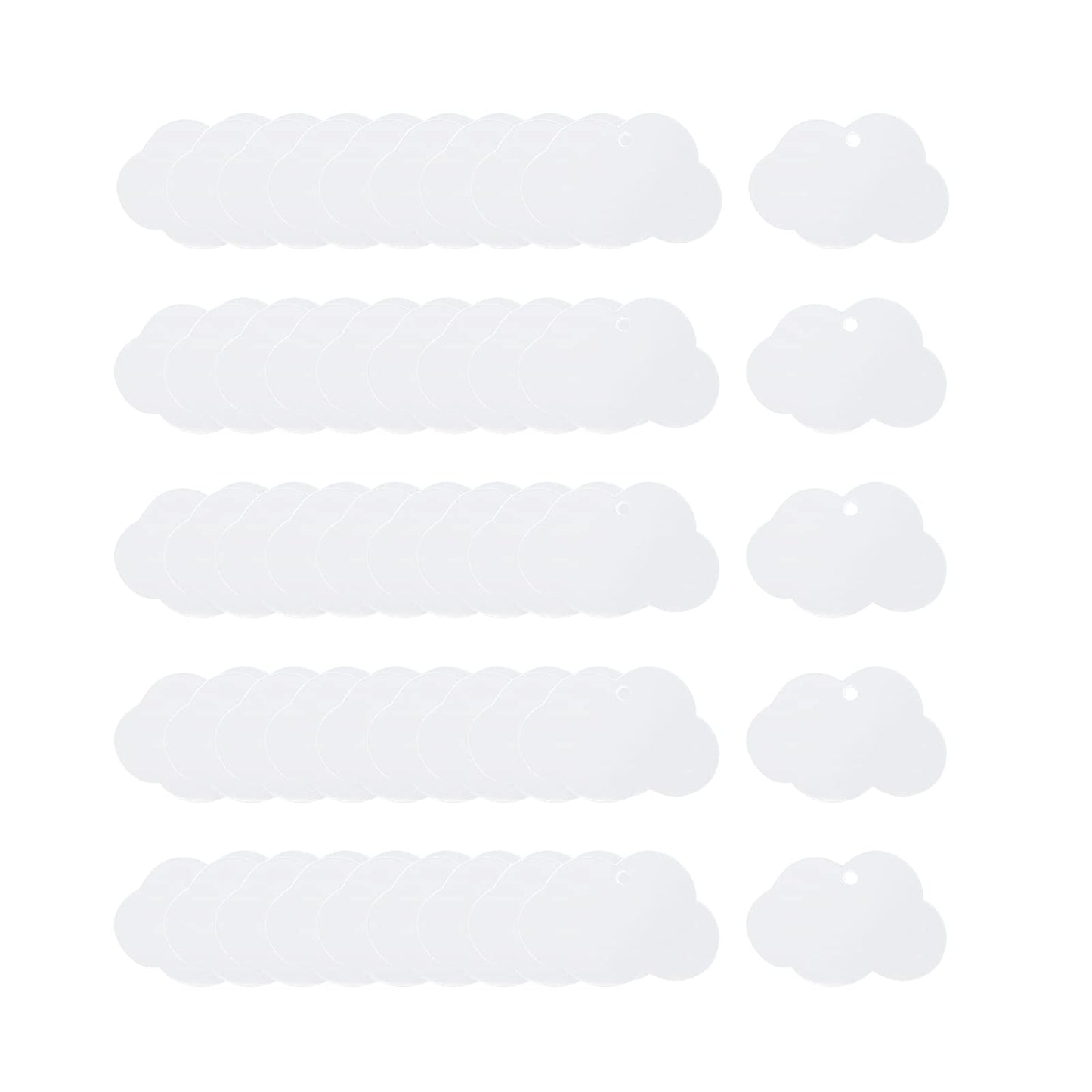 Pufguy Acrylic Ornament Round Blanks Keychain Cloud-Shaped Blanks Transparent Keychain Pendants Bulk For DIY Keychain Craft-50pcs