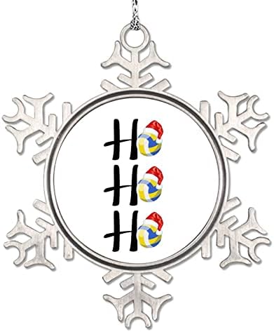 Ho Ho Ho Volleyball Snowflake Ornaments Volleyball Christmas Hat Ornaments for Christmas Trees Personalized Christmas Ornaments 2022 Metal Souvenir Gifts for Anniversary Holiday Pendants