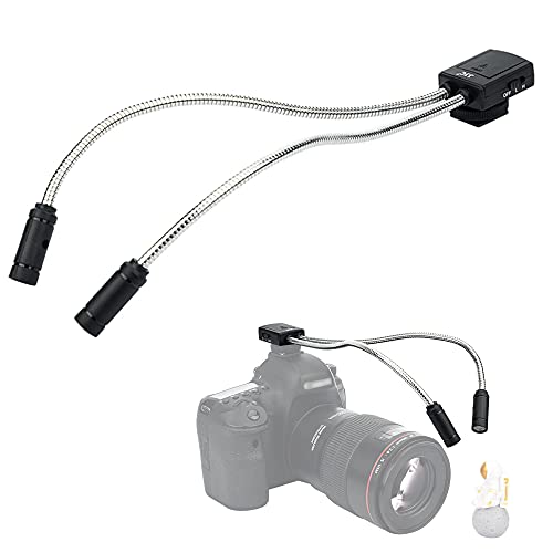 JJC 10 Inch Long Portable Shoe-Mount LED Macro Arm Light, CRI 95+ 5600K, 5 Level Adjustable, Flexible Fill Lights, USB-C, White - size: 10 Inch(Battery Powered)
